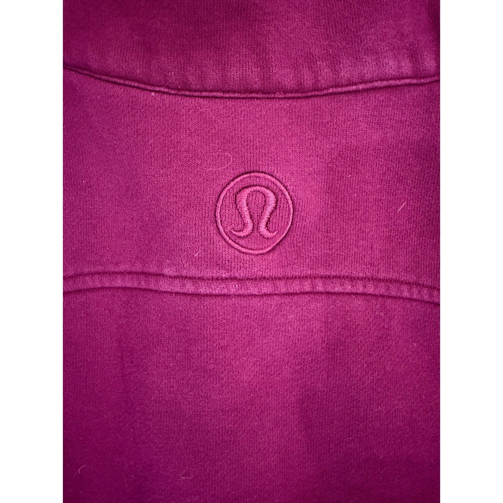 Lululemon Scuba Oversized Half-Zip Hoodie Raspberry Rare Cropped Pullover M/L - Picture 8 of 8